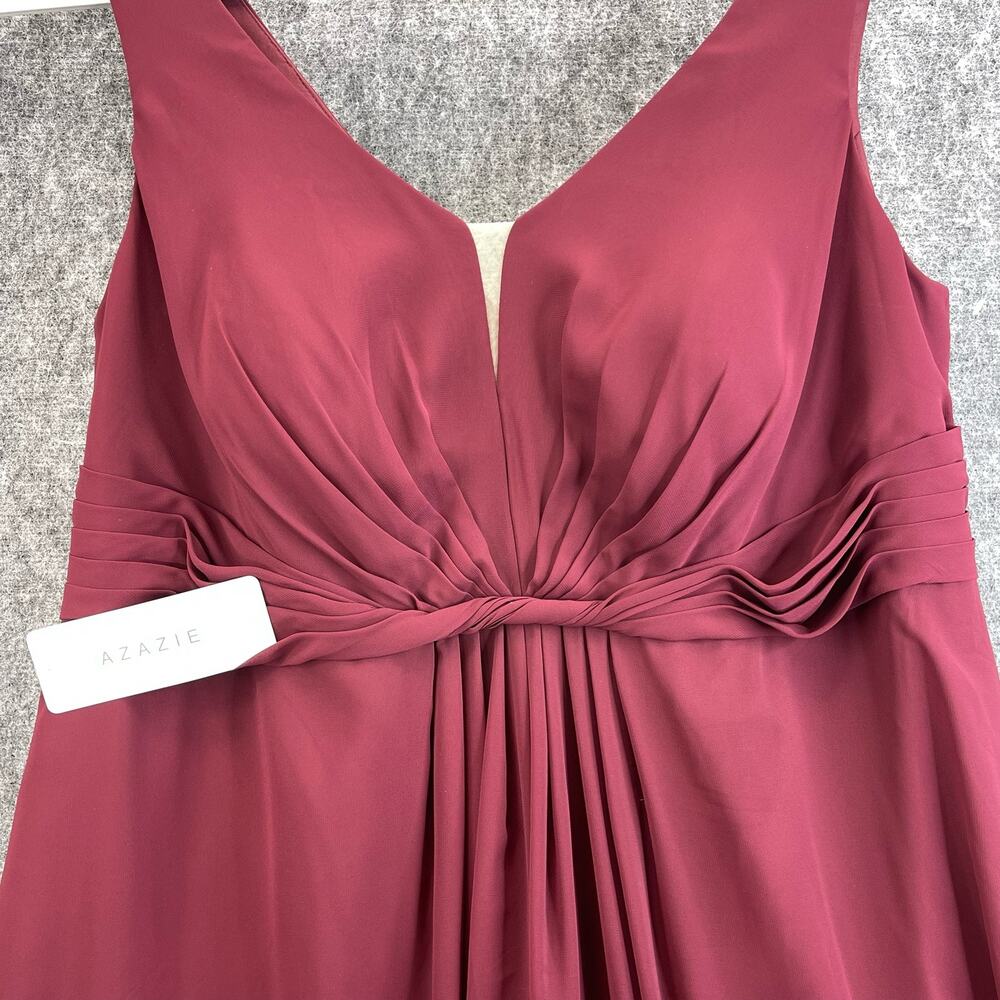 Azazie Gina Women's Dress Custom Size Cabernet - Picture 6 of 9